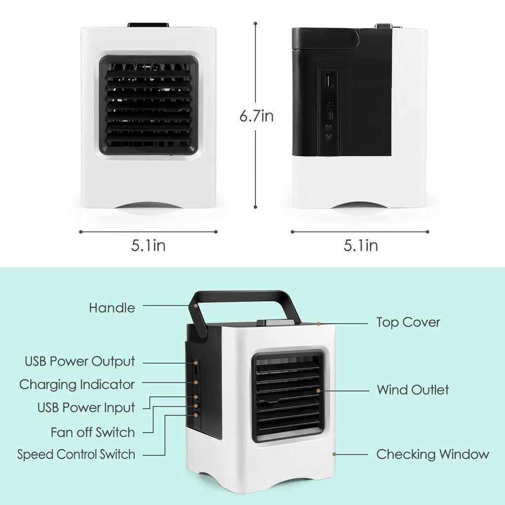3-in-1 USB Desktop Cooler — Fan, Humidifier & Purifier