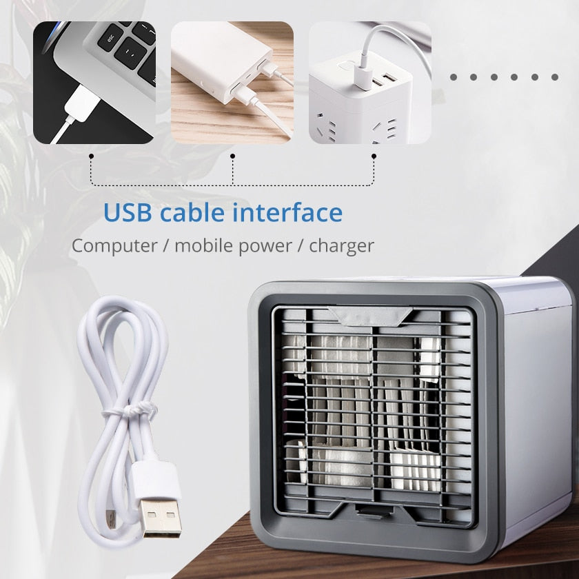 Mini Desktop Cooler with LED Lights