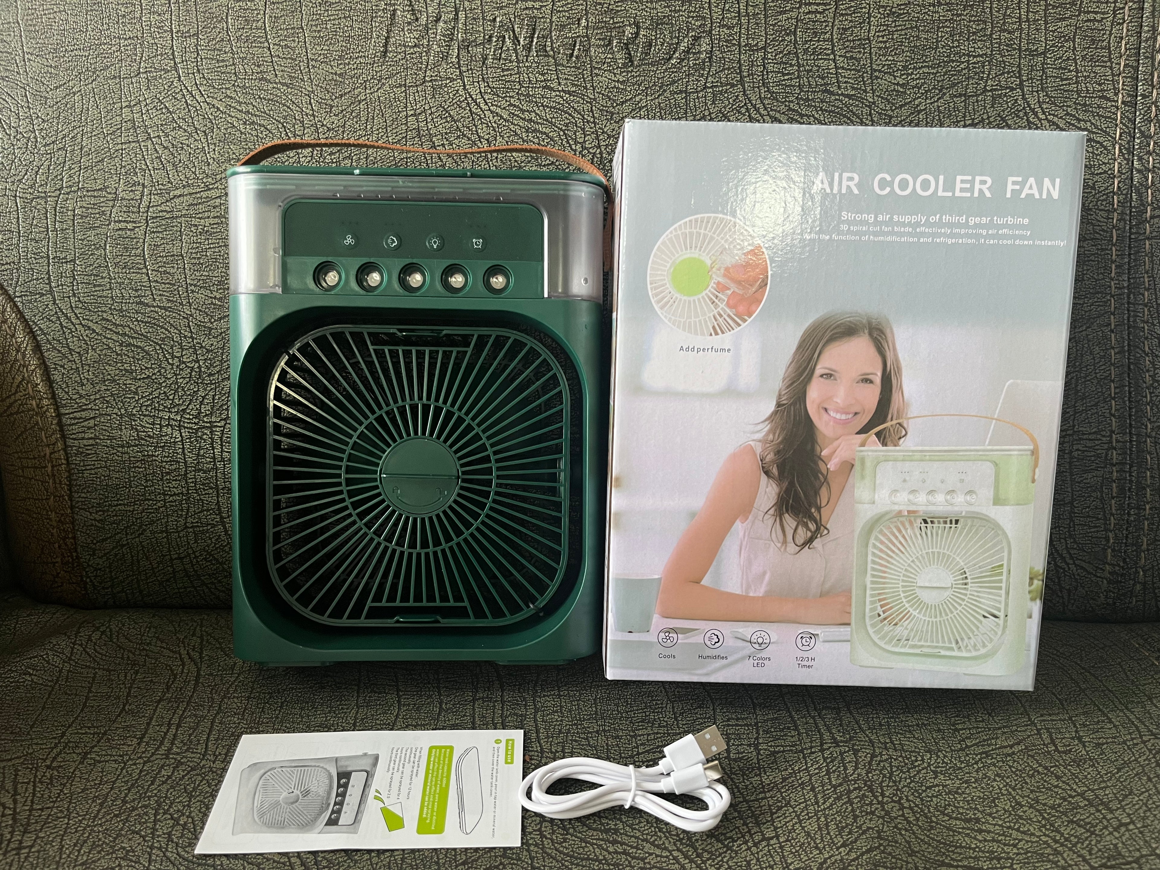3-in-1 USB Desktop Cooler — Fan, Humidifier & Purifier