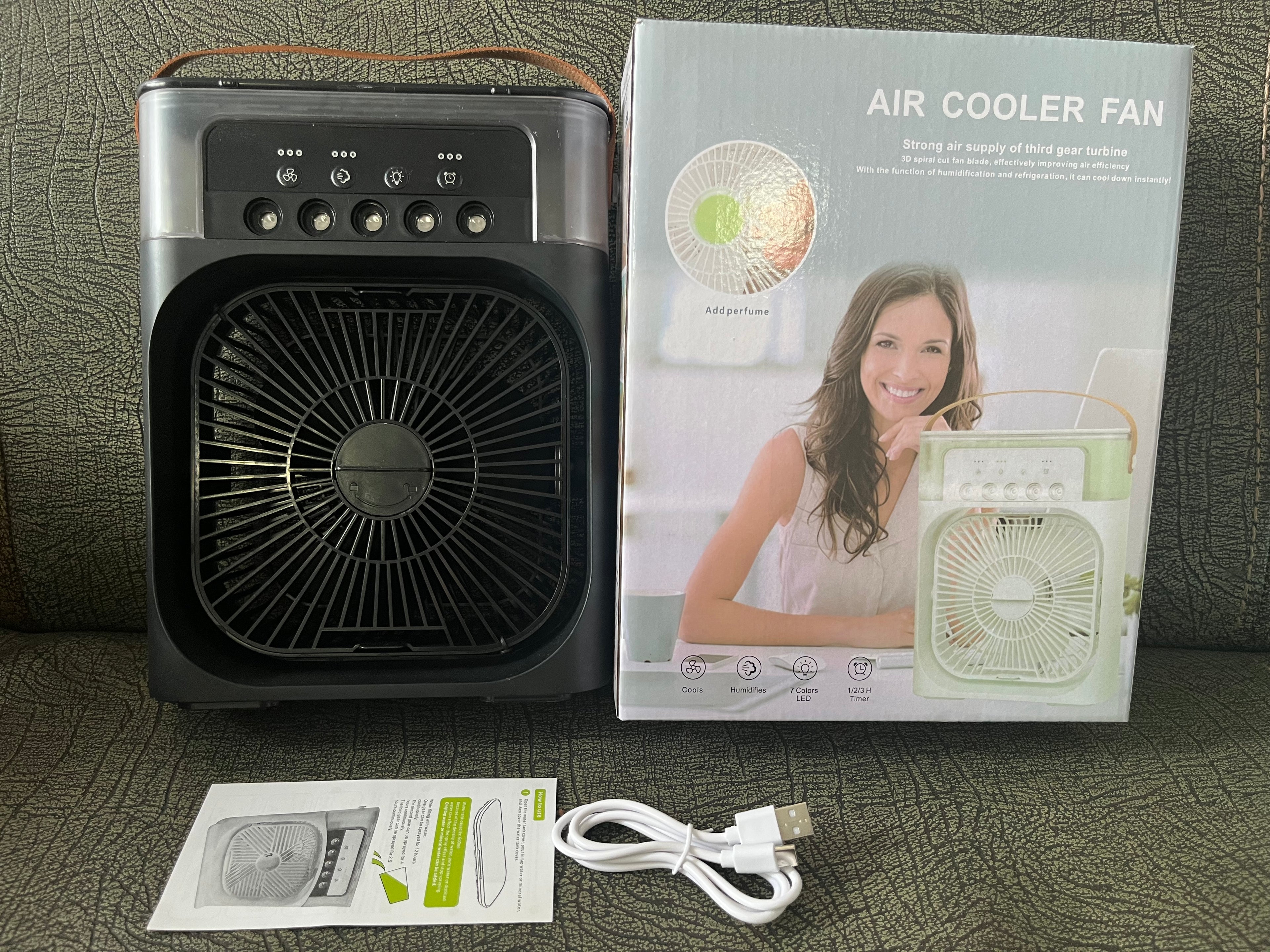 3-in-1 USB Desktop Cooler — Fan, Humidifier & Purifier