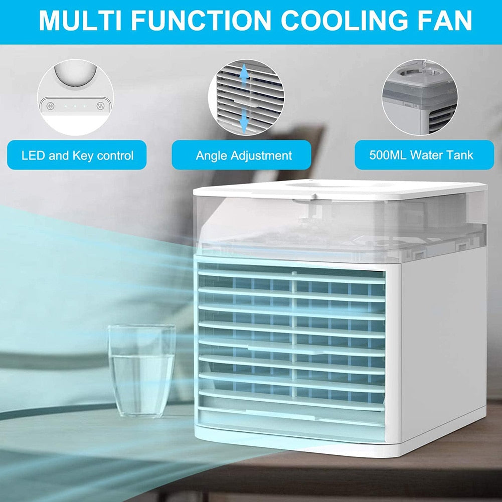 Mini Desktop Cooler with LED Lights