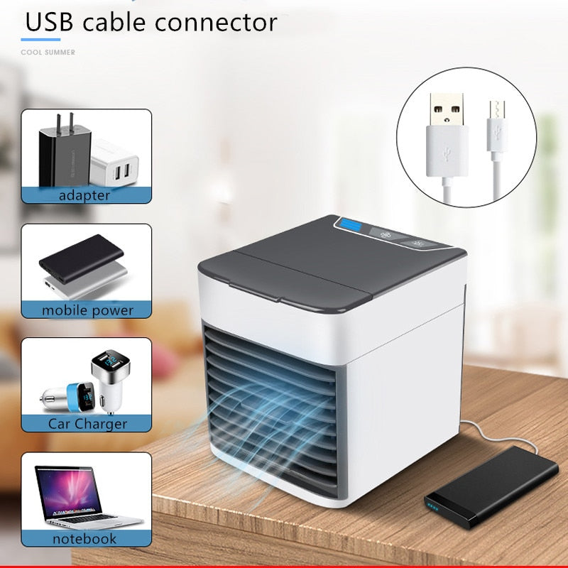 Mini Desktop Cooler with LED Lights