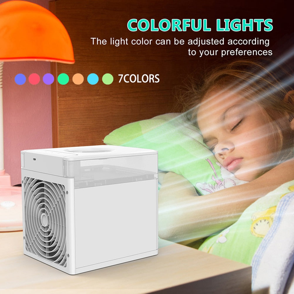 Mini Desktop Cooler with LED Lights