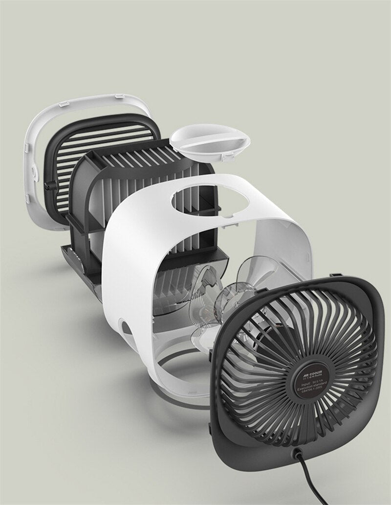 3-in-1 USB Desktop Cooler — Fan, Humidifier & Purifier