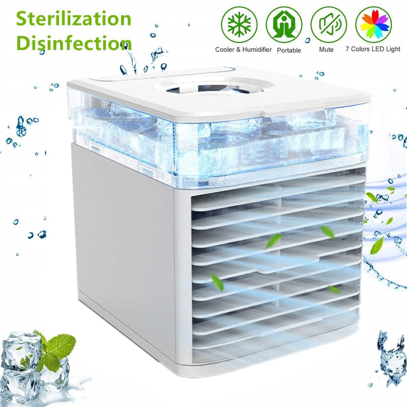 Mini Desktop Cooler with LED Lights