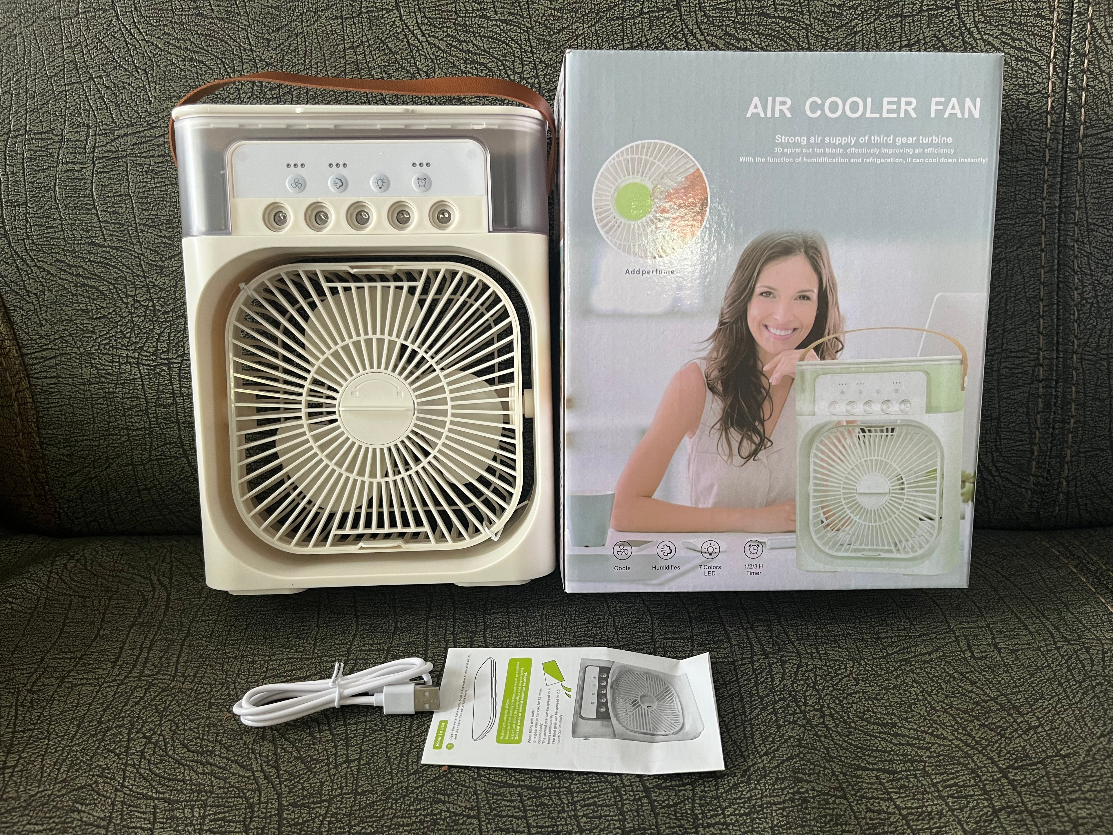 3-in-1 USB Desktop Cooler — Fan, Humidifier & Purifier