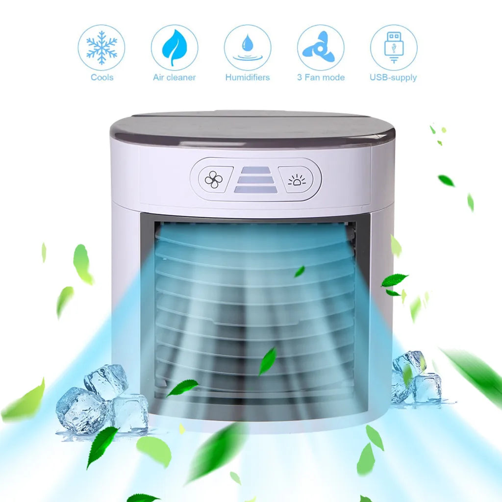 3-in-1 USB Desktop Cooler — Fan, Humidifier & Purifier