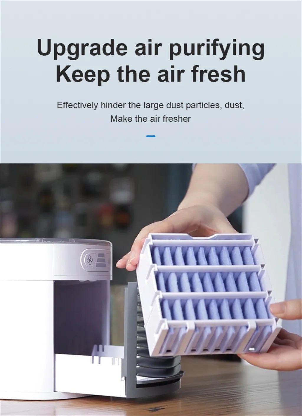3-in-1 USB Desktop Cooler — Fan, Humidifier & Purifier