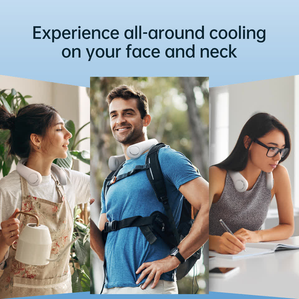 Klimo BreezePro Neck Fan — 5000mAh Ultra-Quiet Bladeless